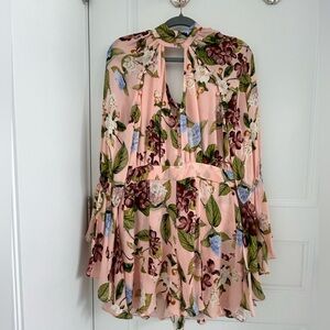NW/oT Nicholas silk romper. Flower pattern.